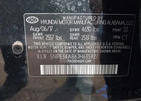 2018 Hyundai Sonata Sport 2.0T from USA, damaged, VIN 5NPE34AB6JH635927